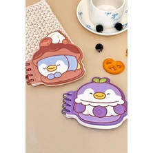 Miniso Pişirme Serisi Figürlü Telli Not Defteri- Mini Pen (2 Çeşitli Model)