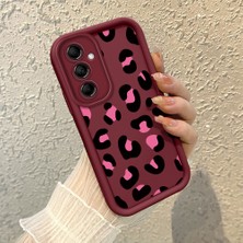 HONTINGA Samsung Galaxy M14 ile Uyumlu Kılıfı Düşüme Önleyici Basitlik Anti Düşme Kamera Korumali Inek Desenli Bordo Desen Yumuşak Silikon Telefon Kılıfı Kadın ve Erkek Için Uygundur K2-7117