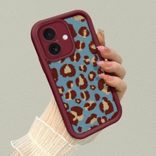 HONTINGA iPhone 16 ile Uyumlu Kılıfı Düşüme Önleyici Basitlik Anti Düşme Kamera Korumali Pardesü Deseni Bordo Desen Yumuşak Silikon Telefon Kılıfı Kadın ve Erkek Için Uygundur K2-7118