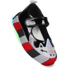 Kiko Kids  Gilan Cırtlı Işıklı Kız Bebek Babet Ayakkabı