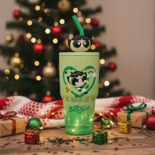 Miniso Powerpuff Girls Lisanslı Pipetli Paslanmaz Çelik Termos 900 ml - Buttercup