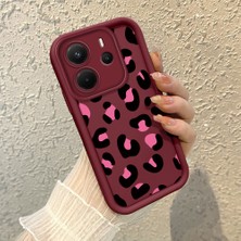 HONTINGA Xiaomi Redmi Note 14 ile Uyumlu Kılıfı Düşüme Önleyici Basitlik Anti Düşme Kamera Korumali Inek Desenli Bordo Desen Yumuşak Silikon Telefon Kılıfı Kadın ve Erkek Için Uygundur K2-7117