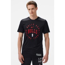 Nike Chicago Bulls Nba Ss Crew Black Logolu Unisex Günlük Tişört Siyah