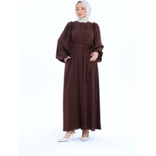 Kadeem Giyim El-Naz Abaya Kahverengi - 1007