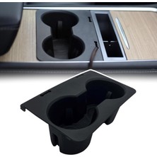 Ramm Tesla Model Y - Model 3 Orta Konsol Silikon Bardak Tutucu ve Kablo Düzenleyici - Siyah