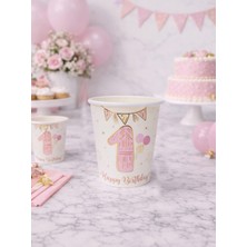 Parti Adresi 1 Yaş Bardak Pembe-Gold 6'Lı