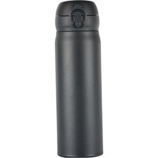 Miniso Klasik Serisi Flip Top Tasarımlı Yalıtımlı Termos 450 ml (Siyah)