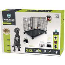 M-Pets Voyager Tekerlekli 2 Kapılı Köpek Kafesi Xxlarge Siyah 122X76X84 cm