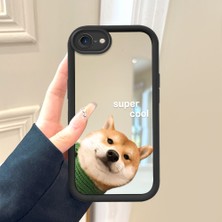 HONTINGA iPhone Se 2022 ile Uyumlu Aynalı Kılıfı Düşüme Önleyici Basitlik Anti Düşme Kamera Korumali Sevimli Köpek Deseni Desen Yumuşak Silikon Telefon Kılıfı Kadın ve Erkek Için Uygundur K2-9056