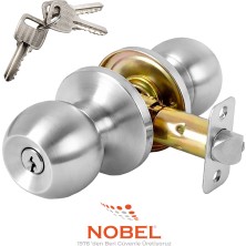 Nobel Anahtarlı Topuz Kapı Kolu, Kilitli Mekanizma, Amerikan Tipi