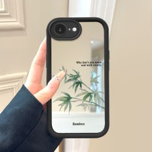 HONTINGA iPhone 16E ile Uyumlu Aynalı Kılıfı Düşüme Önleyici Basitlik Anti Düşme Kamera Korumali Bambü Deseni Desen Yumuşak Silikon Telefon Kılıfı Kadın ve Erkek Için Uygundur K2-9054