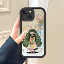 HONTINGA iPhone 15 ile Uyumlu Aynalı Kılıfı Düşüme Önleyici Basitlik Anti Düşme Kamera Korumali Kız Desen Yumuşak Silikon Telefon Kılıfı Kadın ve Erkek Için Uygundur K2-9055