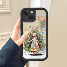 HONTINGA iPhone 15 Plus ile Uyumlu Aynalı Kılıfı Düşüme Önleyici Basitlik Anti Düşme Kamera Korumali Kız Desen Yumuşak Silikon Telefon Kılıfı Kadın ve Erkek Için Uygundur K2-9055
