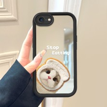 HONTINGA iPhone 7 ile Uyumlu Aynalı Kılıfı Düşüme Önleyici Basitlik Anti Düşme Kamera Korumali Sevimli Köpek Deseni Desen Yumuşak Silikon Telefon Kılıfı Kadın ve Erkek Için Uygundur K2-9056