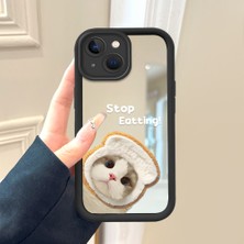 HONTINGA iPhone 15 Plus ile Uyumlu Aynalı Kılıfı Düşüme Önleyici Basitlik Anti Düşme Kamera Korumali Sevimli Köpek Deseni Desen Yumuşak Silikon Telefon Kılıfı Kadın ve Erkek Için Uygundur K2-9056
