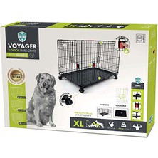 M-Pets Voyager Tekerlekli 2 Kapılı Köpek Kafesi Xlarge Siyah 106X71X76 cm