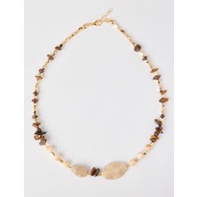 Jimmy Key Karışık Boncuklu Doğal Taş Detaylı Kolye