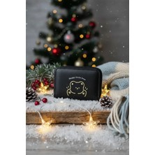 Miniso Little Bear Serisi Fermuarlı Mini Bozuk Para Çantası (Siyah)
