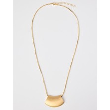 Jimmy Key Altın Rengi Parlak Levha Detaylı Ayarlanabilir Kolye