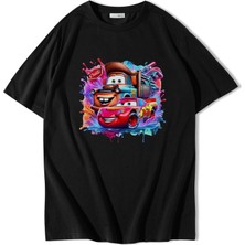 Brz Collection Unisex Oversize - Cars - Mcqueen & Tow Mater Best Friends T-Shirt