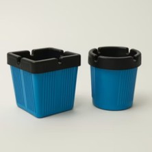 Külsan 1622.M - Accessories Ashtray 6'lı Kare ve Yuvarlak Kokusuz Küllük 8 x 8 cm - H.9 Cm, Thermoset Melamin