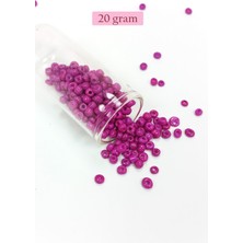 Vexor Dökme Cam Kum Boncuk Büyük Boy (6/0) 4 mm - 20 Gram - Eflatun - BNC102