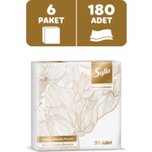 Sofia Kumaş Dokulu Beyaz Peçete 30'lu 6 Paket