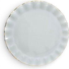 Sudedi Home Hüma Altın Yaldızlı Cam Pasta Tabağı Seti | 6’lı 21 cm