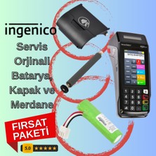 ingenico Move 5000F Birebir Orjinal 3'lü Set - Batarya, Yazıcı Kapağı ve Merdane (Fırsat Paketi)