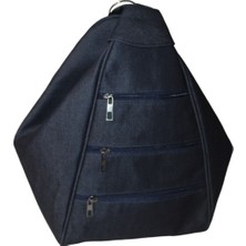 Mebes Denim Kumaş Kadın Sırt ve Omuz Çantası Saka Model Lacivert ÇNTKOTSAKALCVRT006