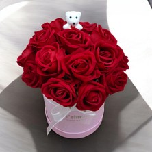 Sabır Çiçek Sevgililer Günü Hediyesi Ayıcık Detaylı Yapay Kırmızı Gül Kutusu