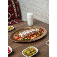 Trendüstriyel Bakır Sunum Tabağı/kayık El Dövmesi 35 cm