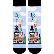 Carnaval Socks Kız Kules Manzaralı İstanbul Temalı Unisex Soket Çorap