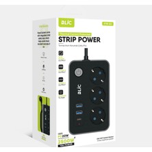 Aı-Net Blic 2xusb-A | 3x Soket | 1 x Type-C | 2 mt Kablolu Akım Koruma Priz