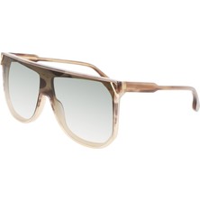 Victoria Beckham Vb 643S 230 Striped Brown (Çizgili Kahve) Kadın Güneş Gözlüğü - Shield/maske Model