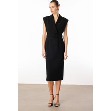 Modailgi Kol Ağzı Boncuk Aksesuar Detaylı Elbise  60015