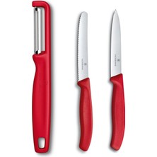 Victorinox Kırmızı Soyacak ve Soyma Bıçak Seti