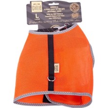 Cattie Havalı Dokuma Kedi Göğüs ve Gezdirme Takımı Large Turuncu 1.5X30-40 cm