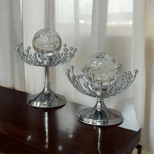Şahane Home 2 Li Ayaklı Ahtapot Küre-Gümüş