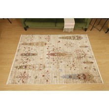 Karmelina, Otantik Vintage Desenli Renkli Dokuma Oturma Odası, Salon ve Mutfak Halısı