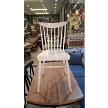 Rustik Kırlangıç Beyaz Sandalye