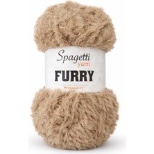 Spagetti Yarn Furry Bej Kadife El Örgü Ipliği