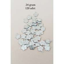 Vexor Oya Abiye Bileklik Kolye Pleksi Metalik Plastik Pul Gümüş Renk 24 Gram 120 Adet - BNC584