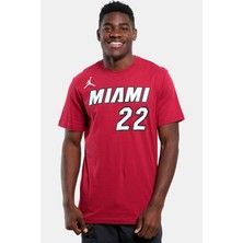 Nike Nba Miami Heat Jimmy Butler Ss Crew Red Baskılı Günlük Unisex Tişört Kırmızı