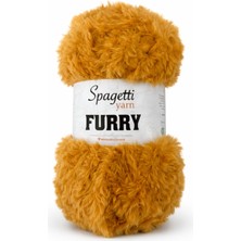 Spagetti Yarn Furry Hardal Rengi Kadife El Örgü Ipliği