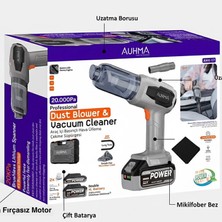 Aı-Net Araç Içi Süpürge | 20.000 Pa 10.000 + 15.000 Çift Bataryalı 120 W | LCD Ekranlı