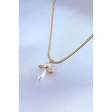 Clariss 316L Çelik Gold Renk Italyan Zincir Model Piyon Figür Kadın Kolye