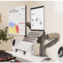 Hpytech🖥️💻 Nb F160-FP Gazlı Çift Kollu Monitör ve Laptop Standı 🖥️💻  17-30 Inç Vesa Uyumlu Ayarlanabilir Masa Aparatı