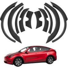 Ramm Tesla Model Y Karbon Kaplama Komple Dodik Seti - Mat Siyah - 10 Adet Set