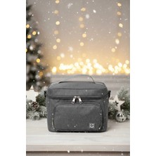 Miniso Düz Renkli Büyük Kapasiteli Çapraz Askılı Yiyecek Çantası (Gri)